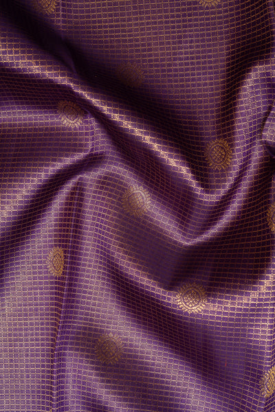 Aubergine Violet Pure Zari Kanchipuram Silk Saree - Clio Silks