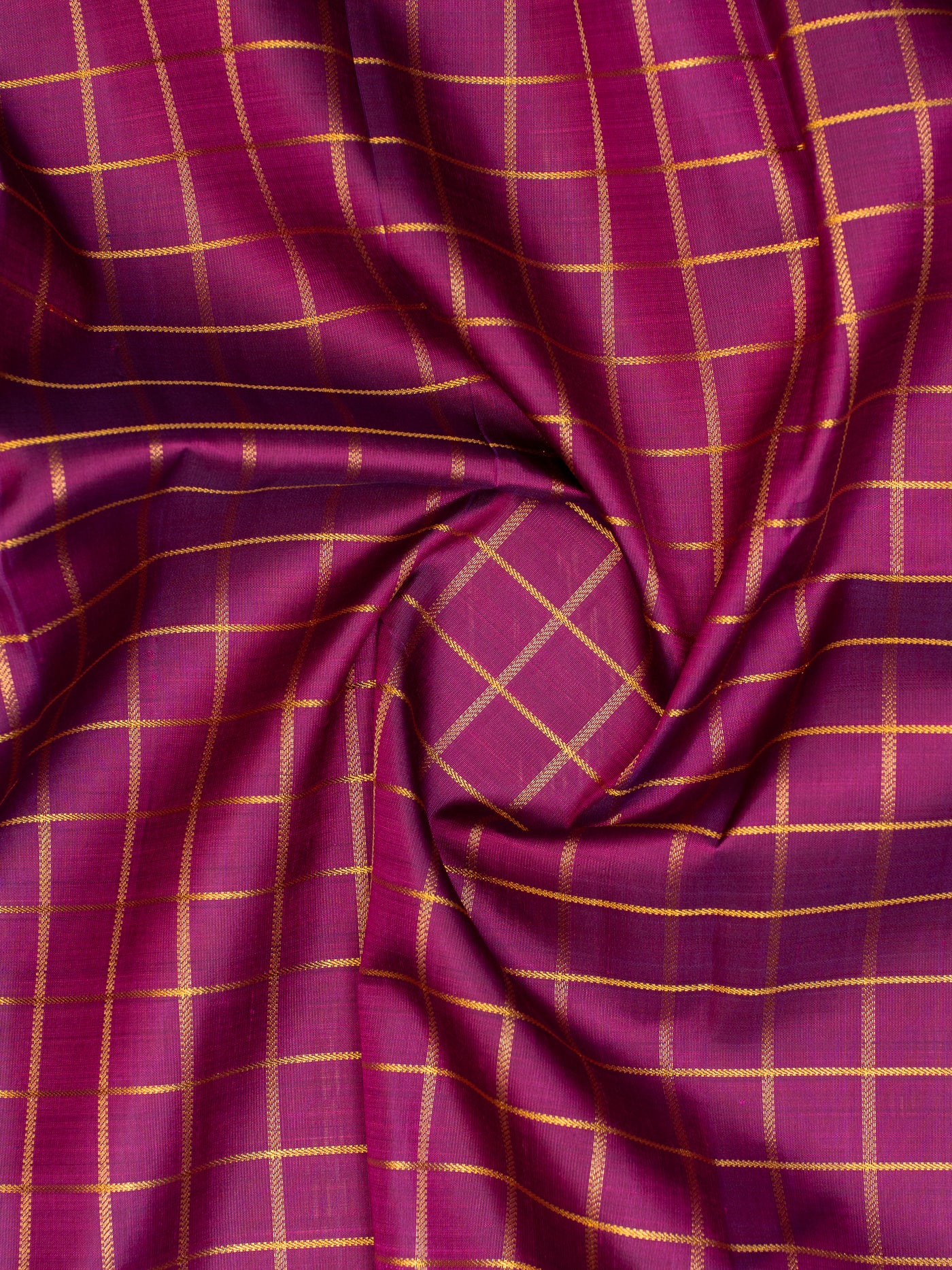 Aubergine purple and yellow pure zari kanjivaram silk saree