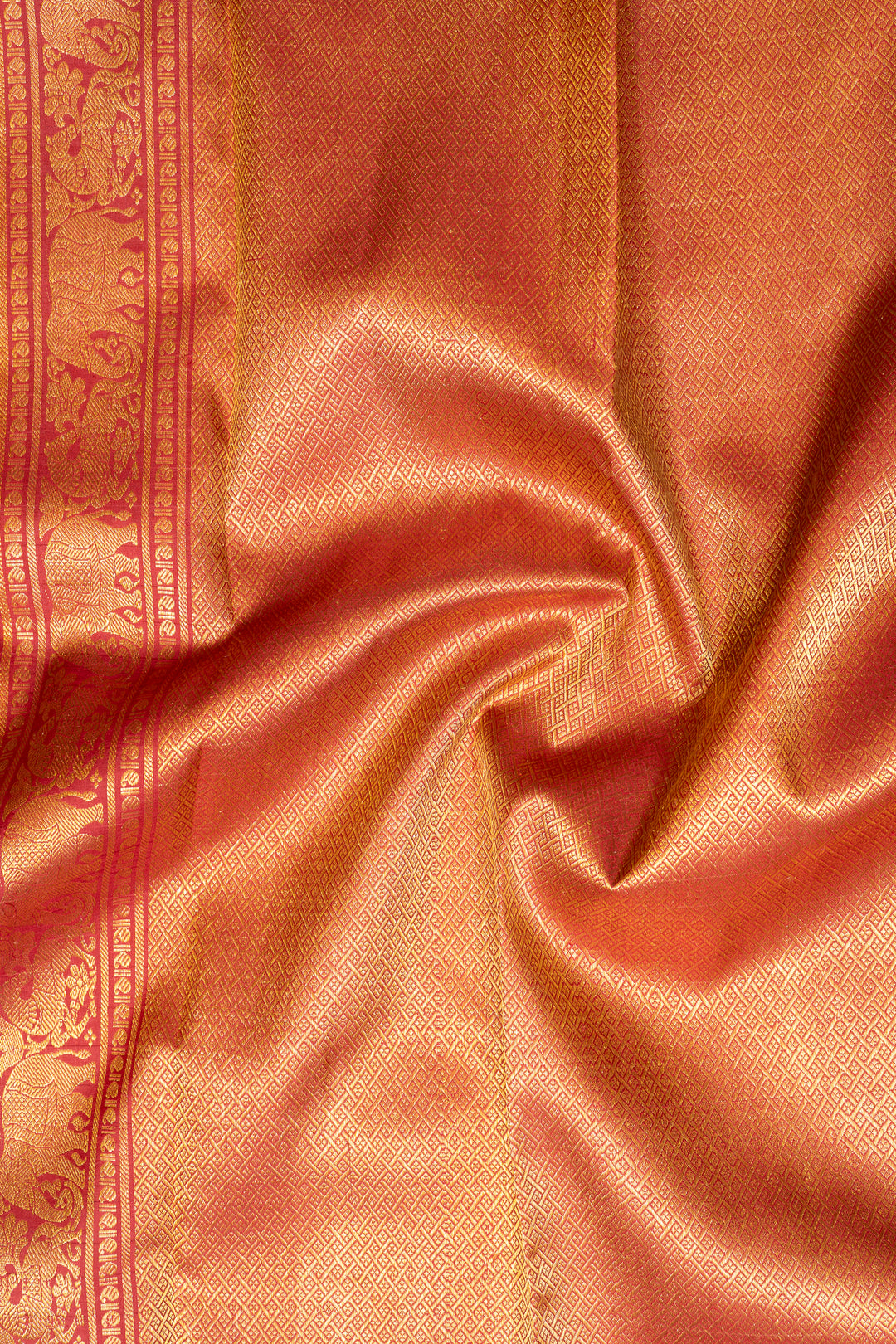 Rouge Pink and Red Pure Kanchipuram Silk Saree - Clio Silks