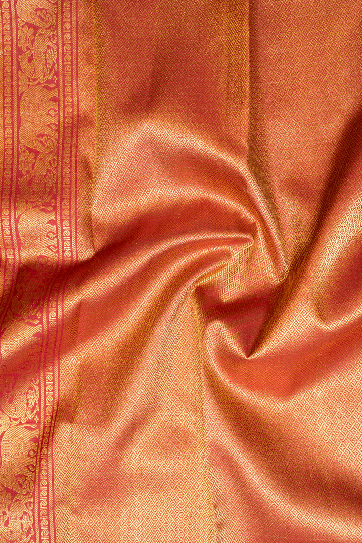 Rouge Pink and Red Pure Kanchipuram Silk Saree - Clio Silks