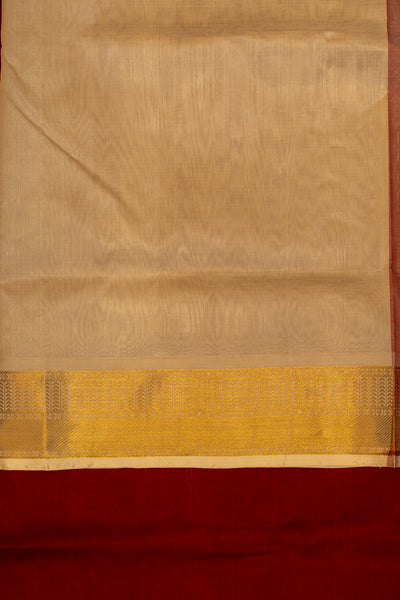 Red and cream traditional pure silk cotton saree