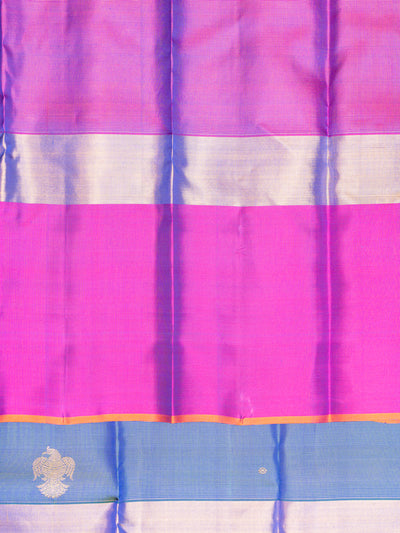 Peacock Blue Vairaoosi Pure Zari Kanchipuram Silk Saree - Clio Silks