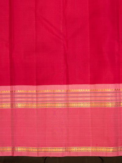 Black neli stripes pure zari Kanchipuram silk saree