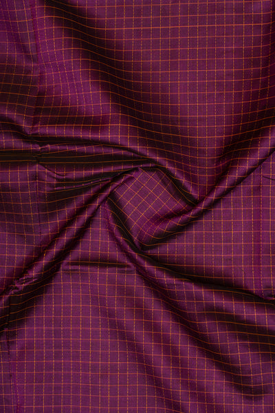 Purple checks pure silk cotton saree