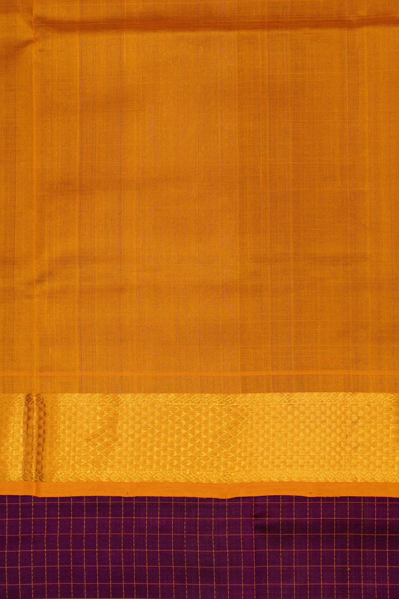 Purple checks pure silk cotton saree