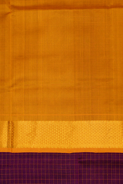 Purple checks pure silk cotton saree