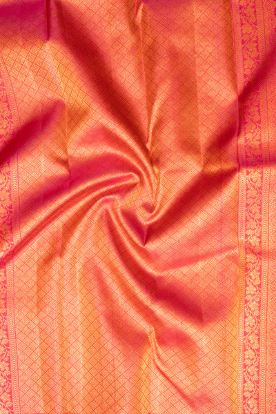 Rani Pink Zari Brocade Pure Kanchipuram Silk Saree - Clio Silks
