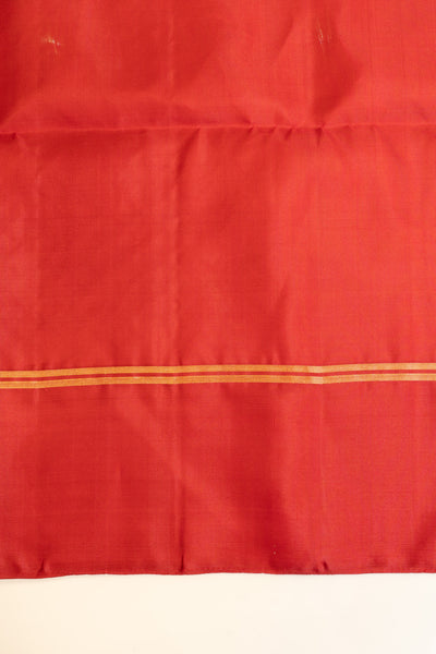 Grey and red pure soft silk saree