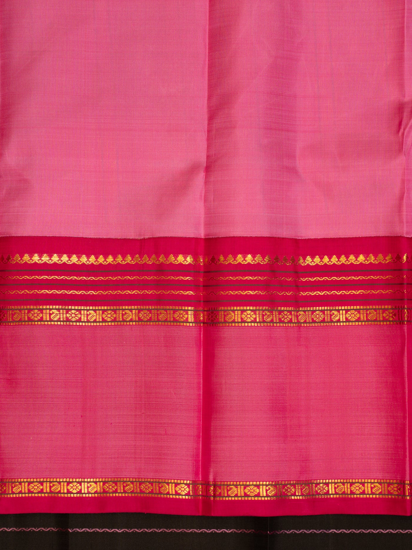 Black neli stripes pure zari Kanchipuram silk saree