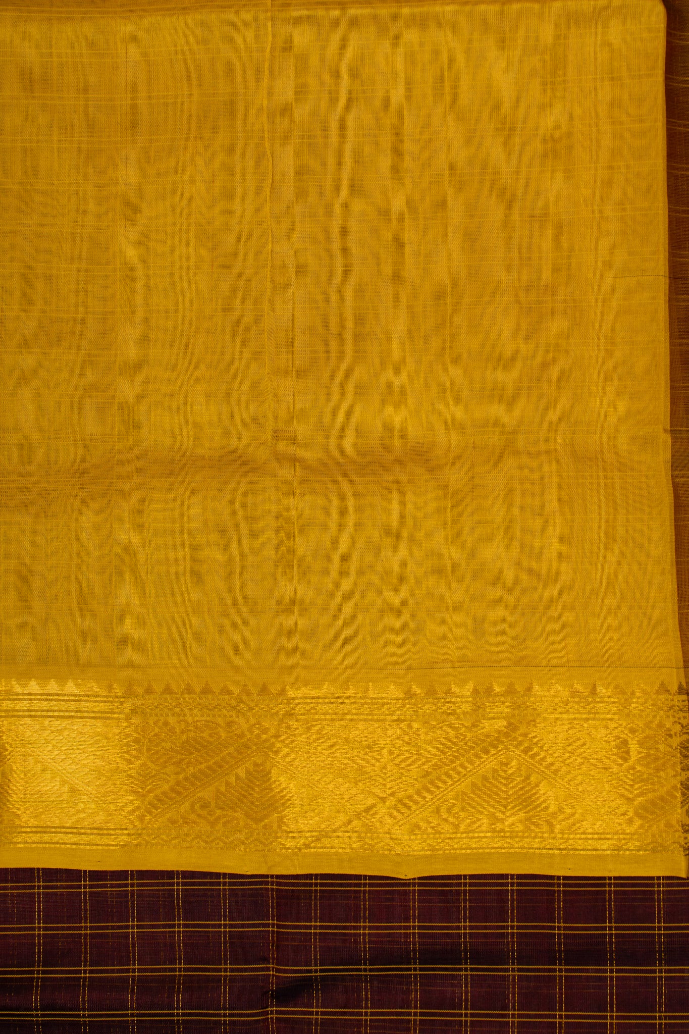 Coffee brown checks pure silk cotton saree