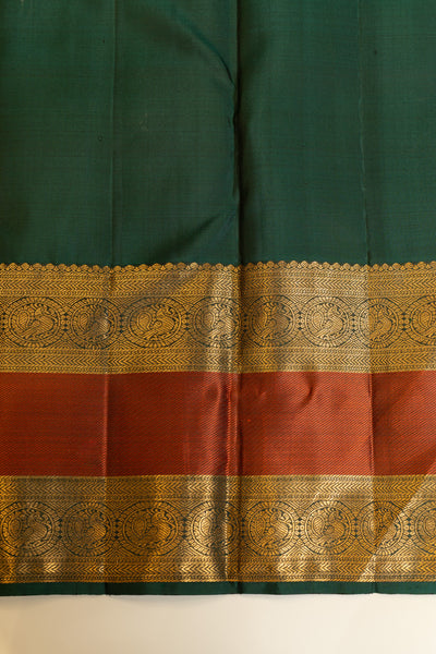 Mauve and rust rettai pettu pure Kanchipuram silk saree