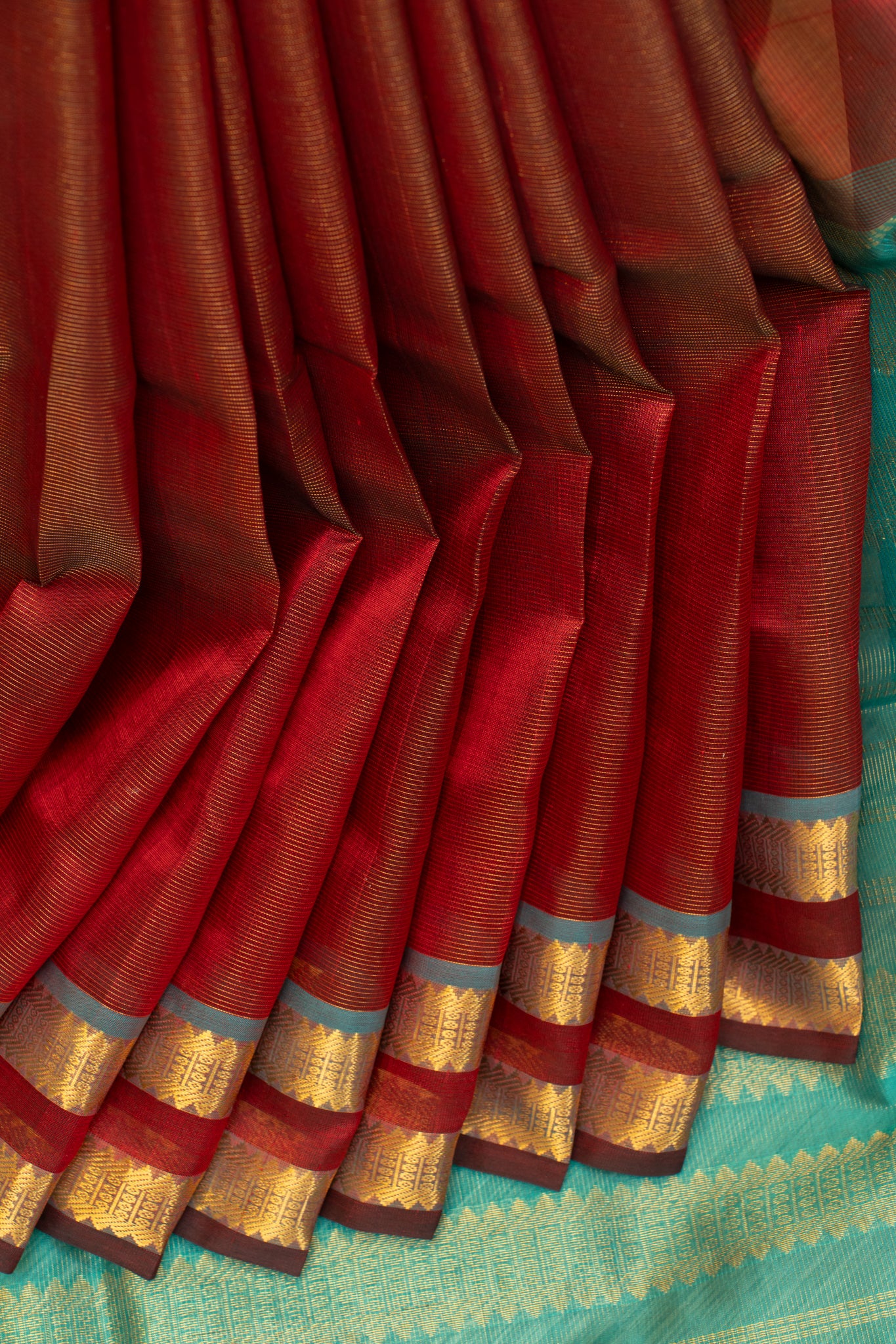 Maroon vairaoosi stripes pure silk cotton saree