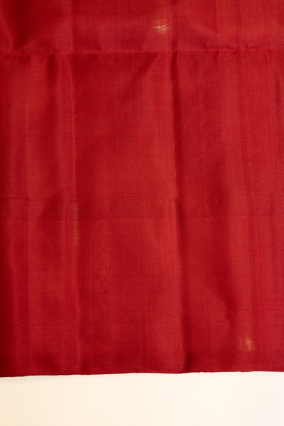 Ivory and red stripes pure soft silk saree