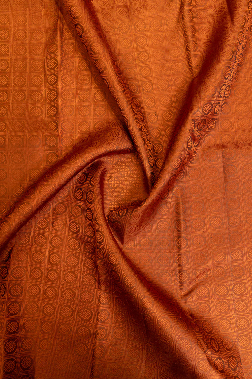 Rust orange thread brocade pure Kanchipuram silk saree