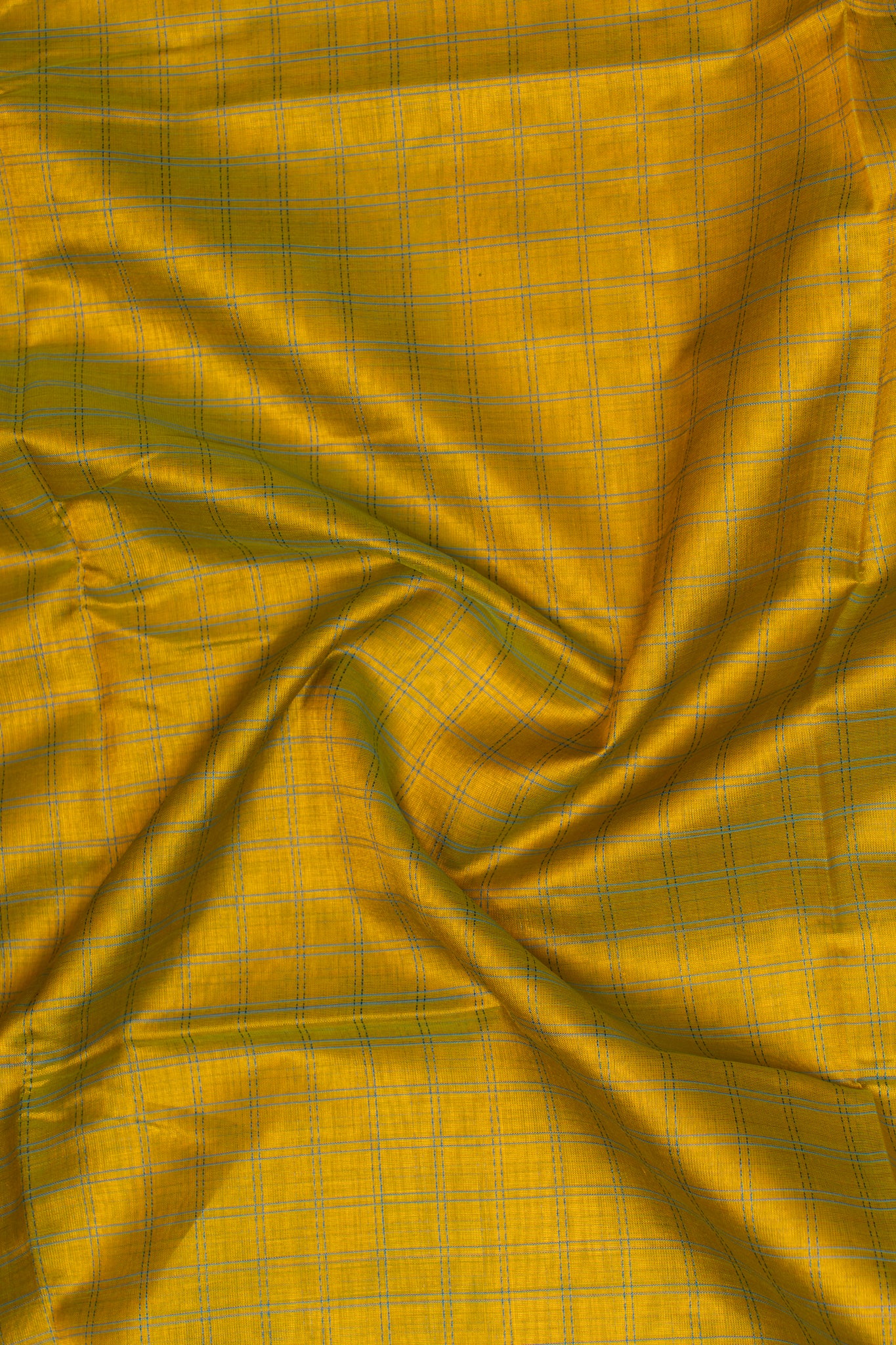 Leaf green thread checks pure silk cotton saree