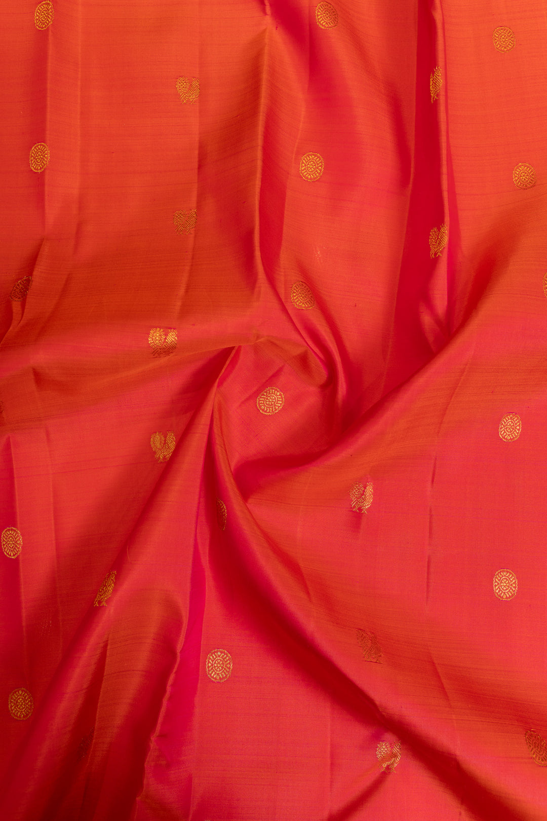 Peach pink traditional pure Kanchipuram silk saree