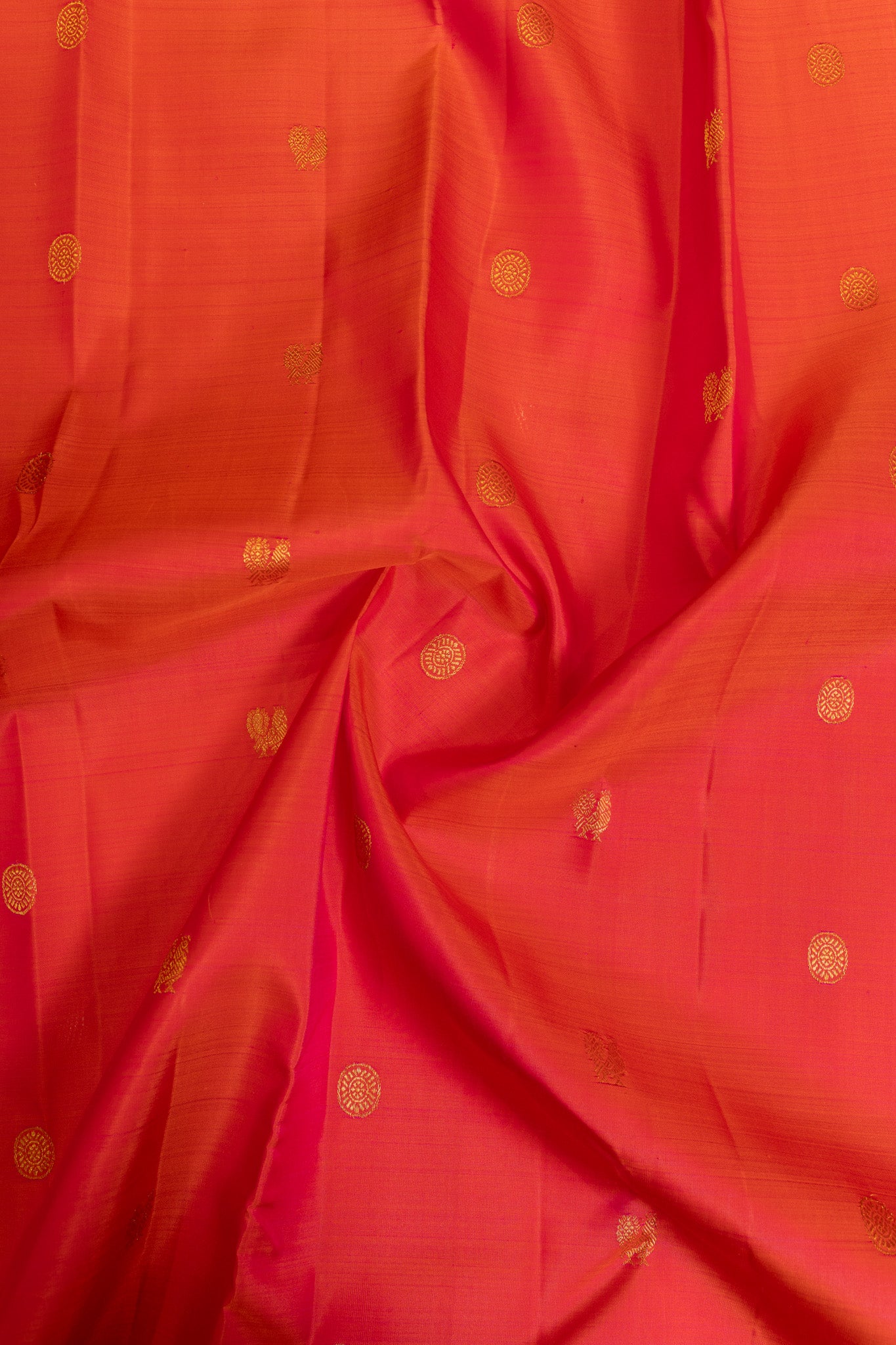 Peach pink traditional pure Kanchipuram silk saree