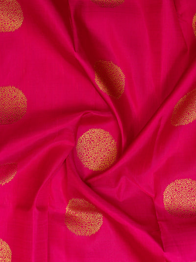 Magenta and baby pink pure Kanchipuram silk saree