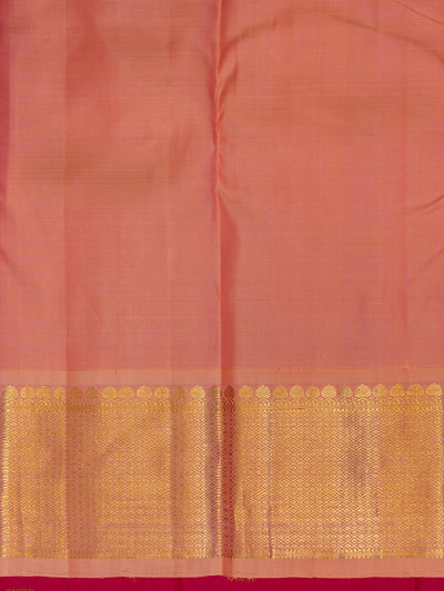 Magenta and baby pink pure Kanchipuram silk saree