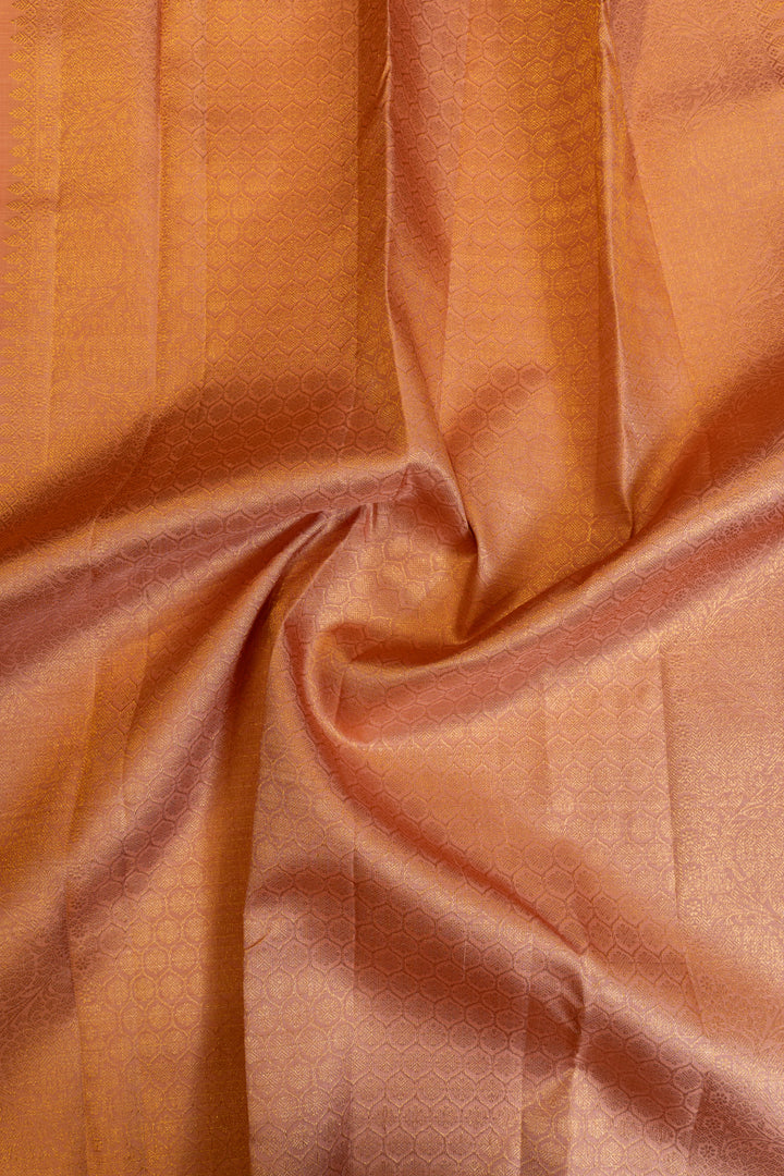 Pastel pink zari checks pure Kanchipuram silk saree