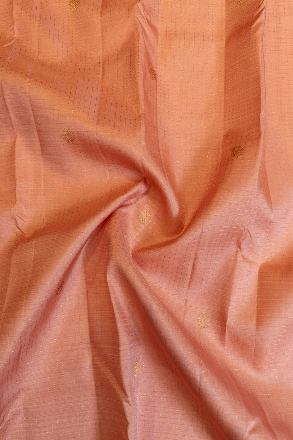 Pastel pink zari checks pure Kanchipuram silk saree