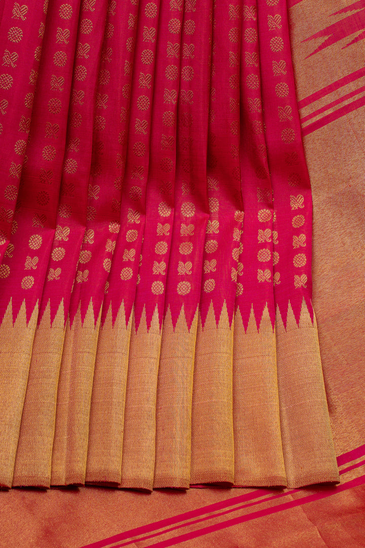 Pink Annapakshi 8 Kol Pure Kanchipuram Silk Saree