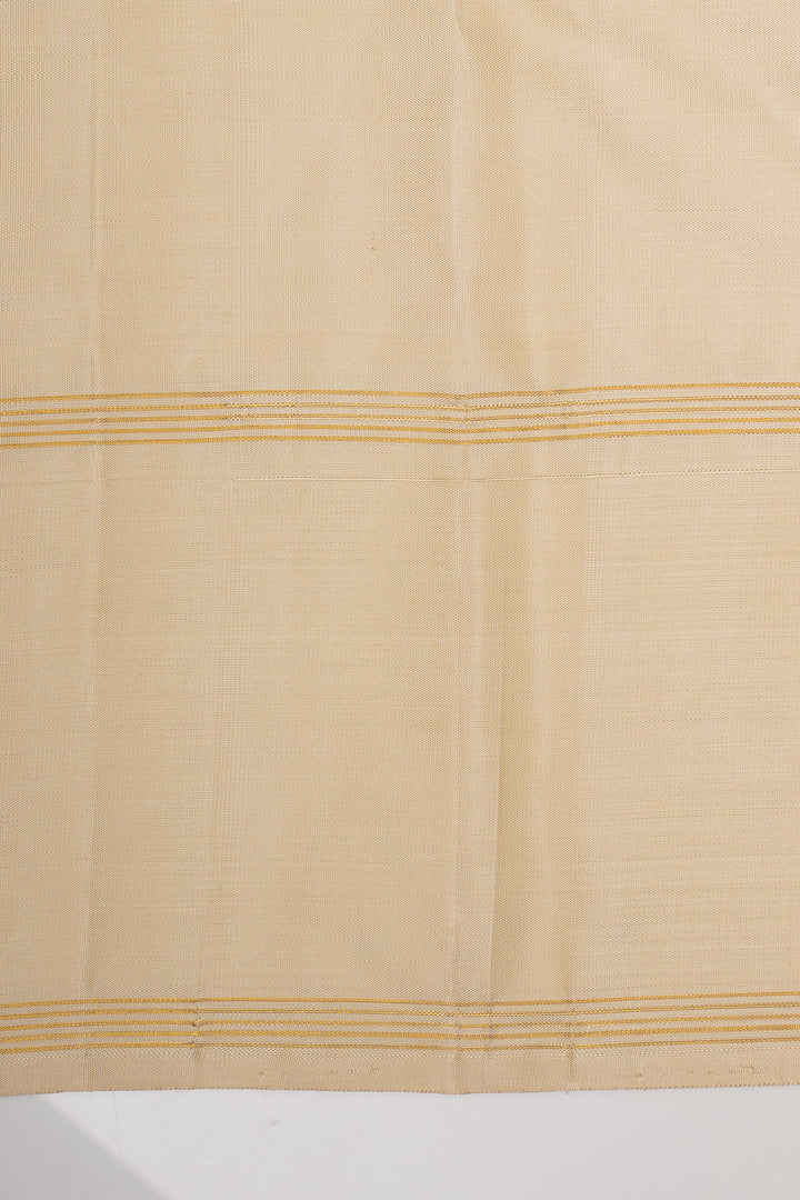 Mustard and Brown Vintage Multi Checks Pure Kanchipuram Silk Saree