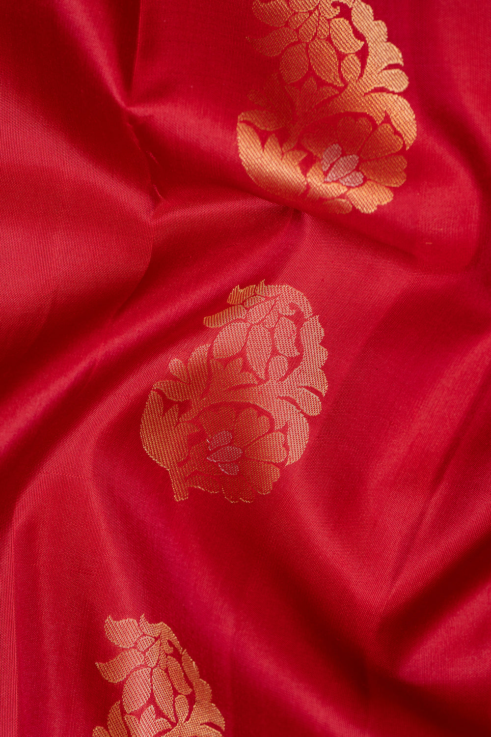 Rose Red Pure Kanchipuram Silk Saree - Clio Silks