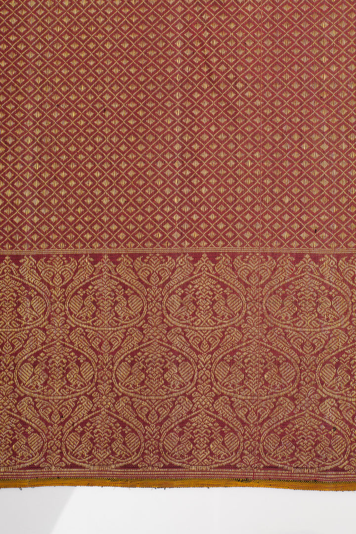 Bottle Green and Magenta Pichwai Brocade Pure Kanchipuram Silk Saree