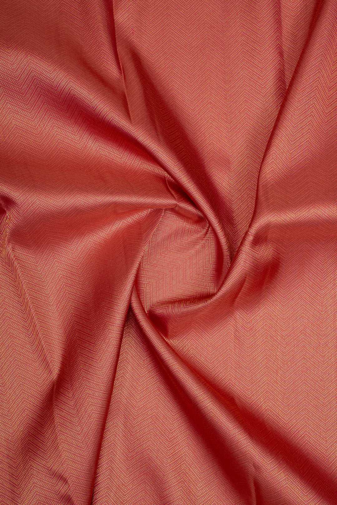 Blush Pink Chevron Brocade Pure Kanchipuram Silk Saree