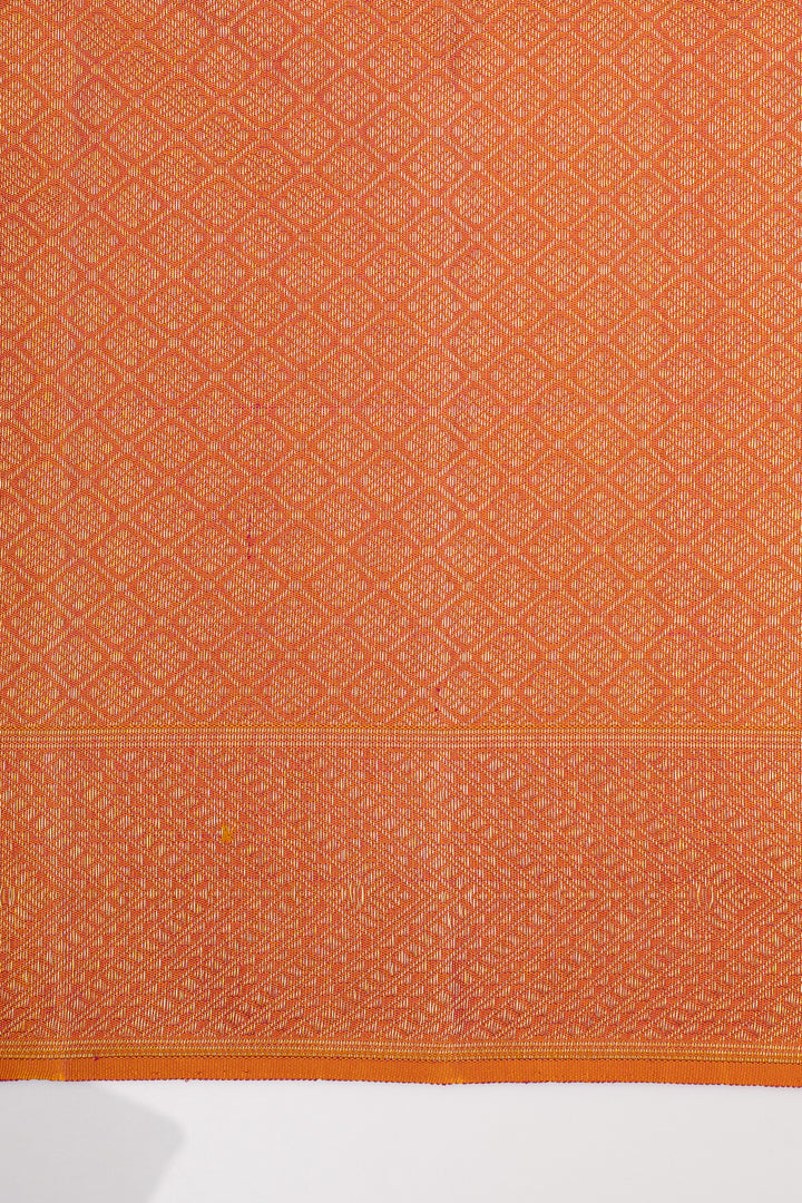 Blush Pink Chevron Brocade Pure Kanchipuram Silk Saree