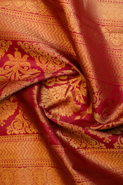 Maroon thilakam brocade pure soft silk saree