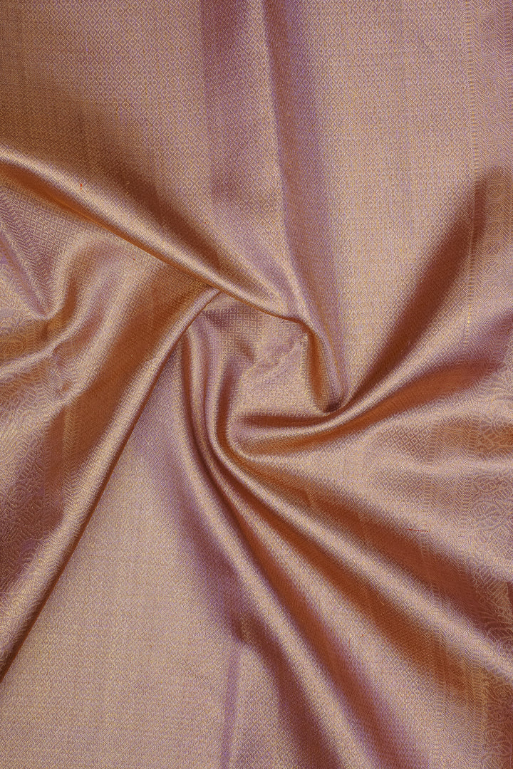 Champagne Gold and Pink Vanasingaram Tissue Brocade Pure Kanchipuram Silk Saree