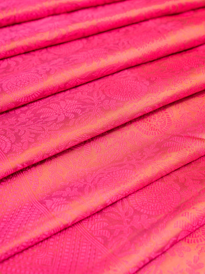 Magenta Thread Brocade Kanchipuram Silk Saree - Clio Silks