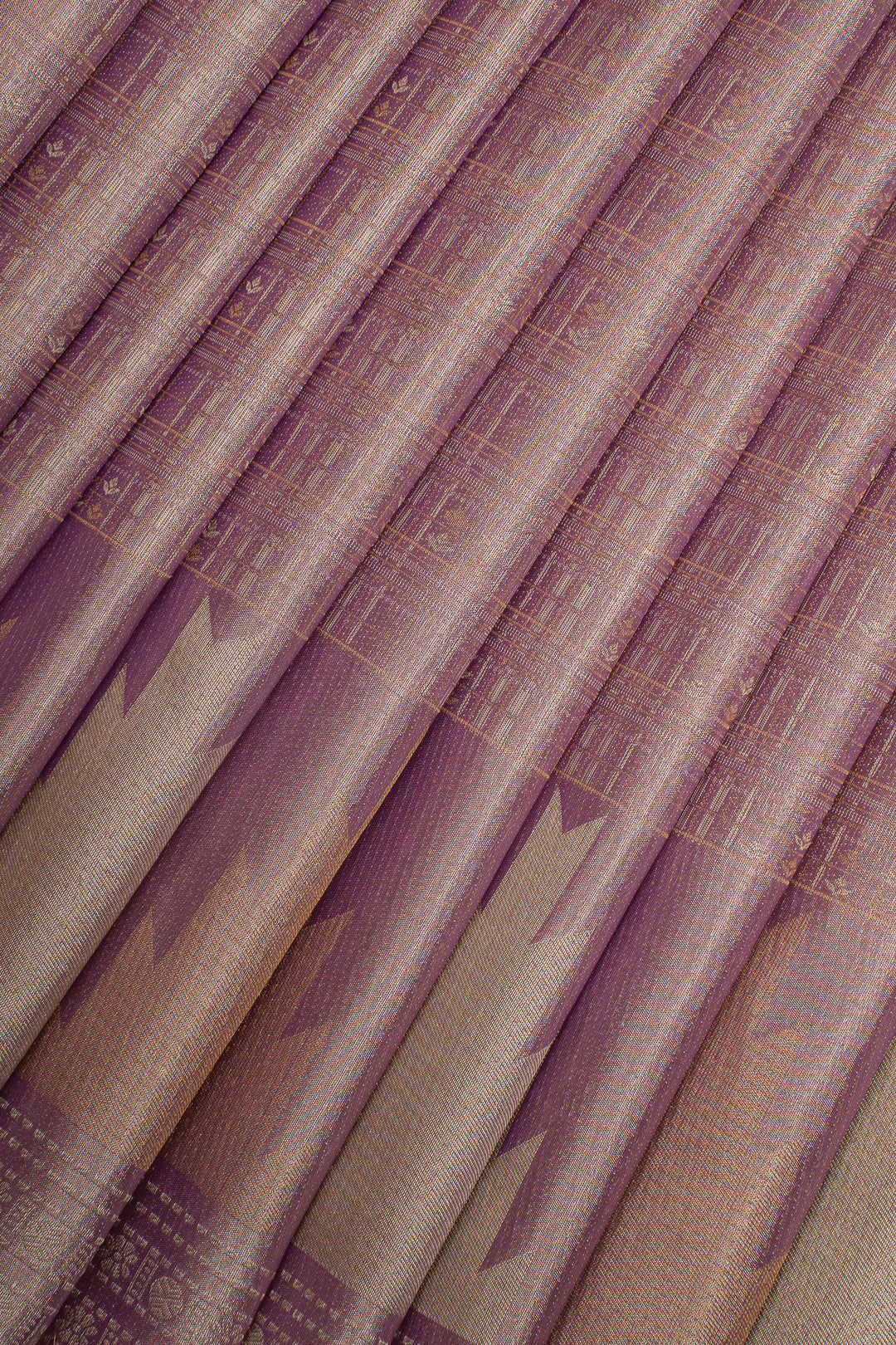 Lavender Brocade Pure Kanchipuram Silk Saree