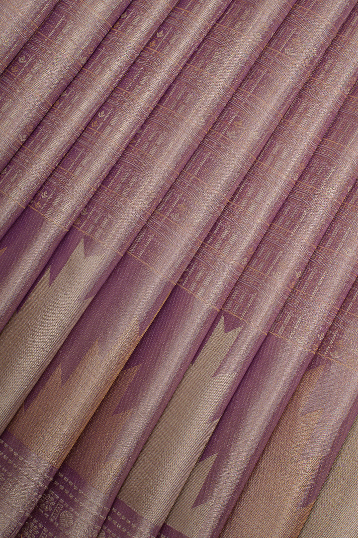 Lavender Brocade Pure Kanchipuram Silk Saree