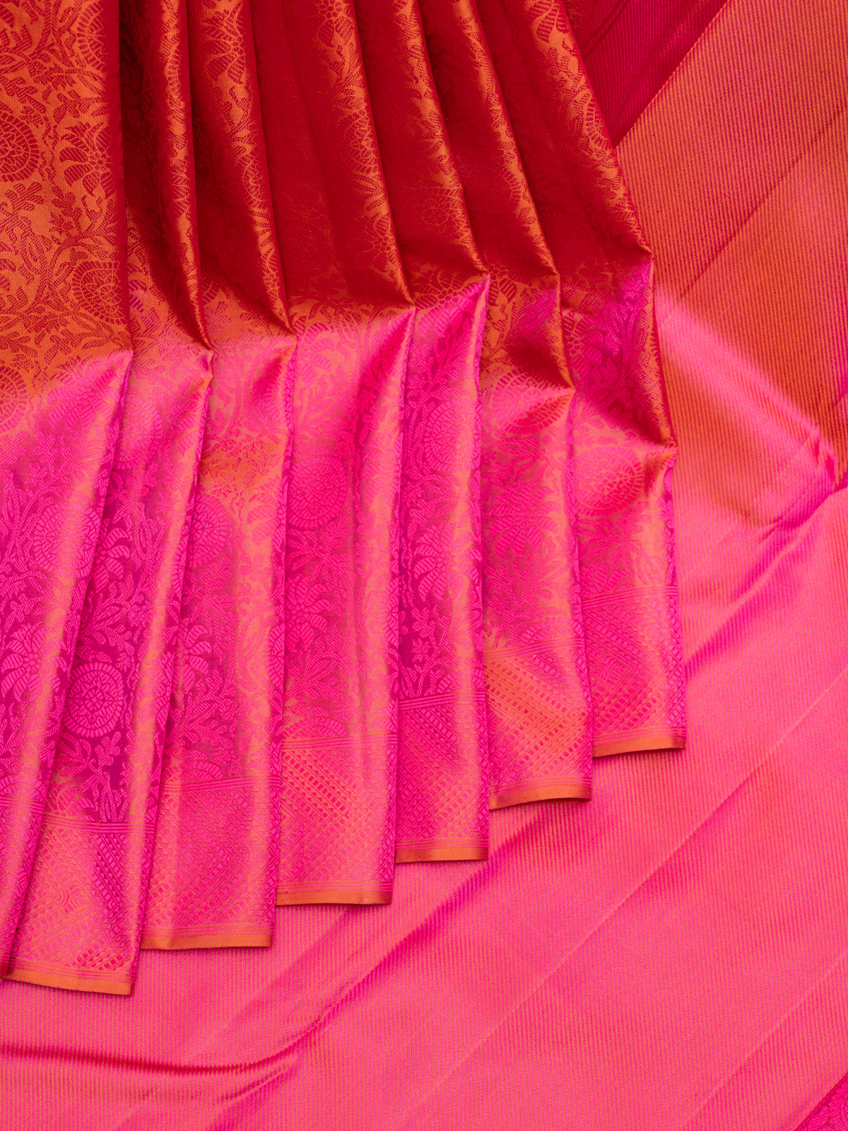 Magenta Thread Brocade Kanchipuram Silk Saree - Clio Silks