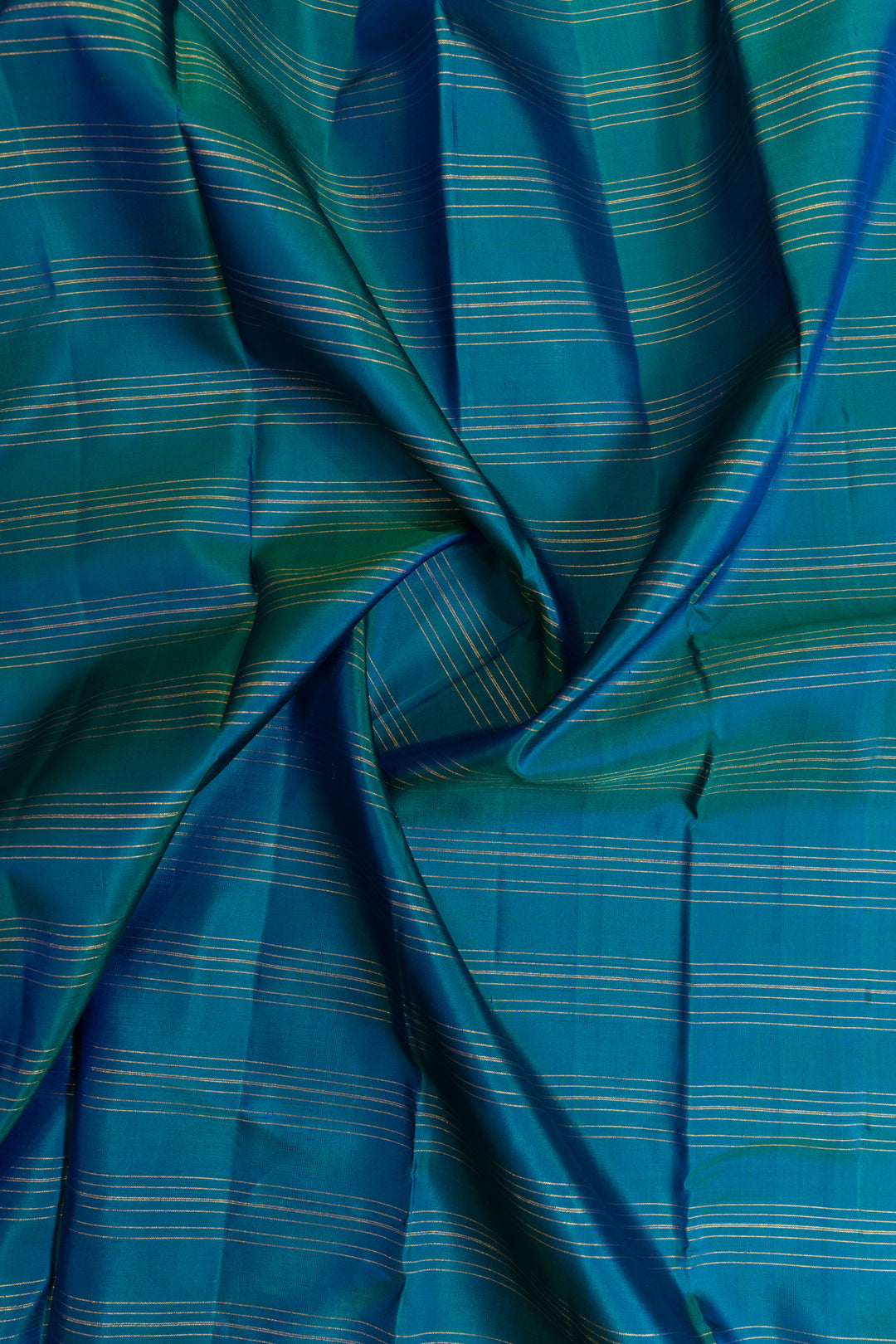 Peacock blue vairaoosi stripes traditional pure Kanchipuram silk saree