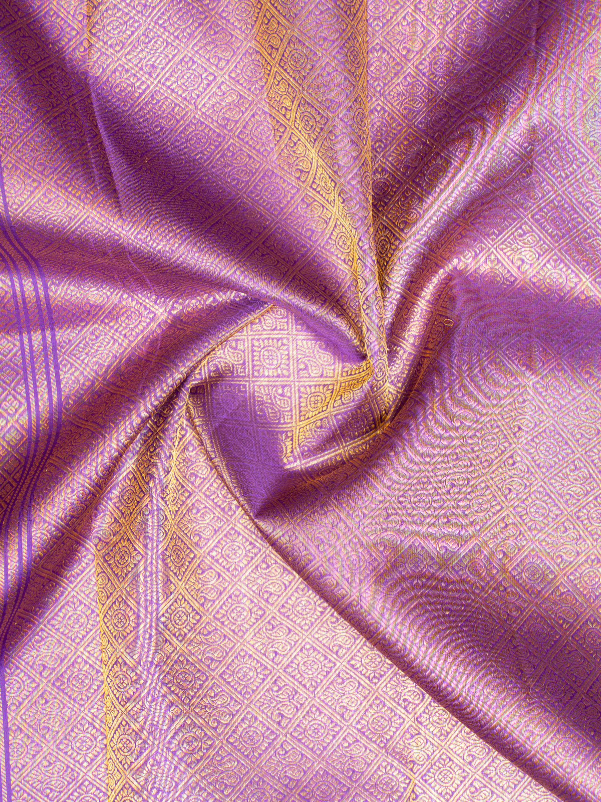 Purple Borderless Pure Kanchipuram Silk Saree - Clio Silks