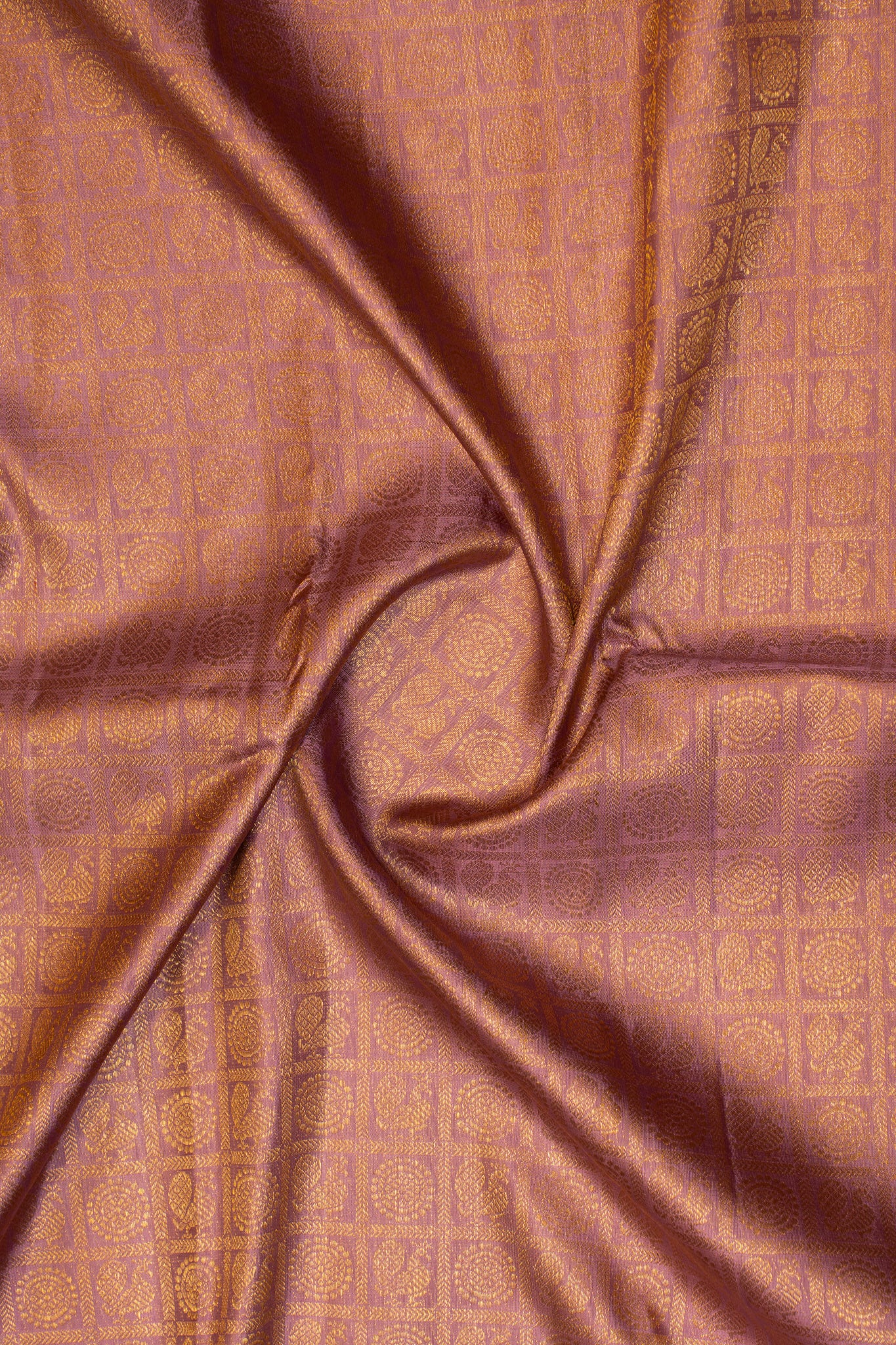 Lilac and purple mayil chakram pure brocade Kanjivaram silk saree