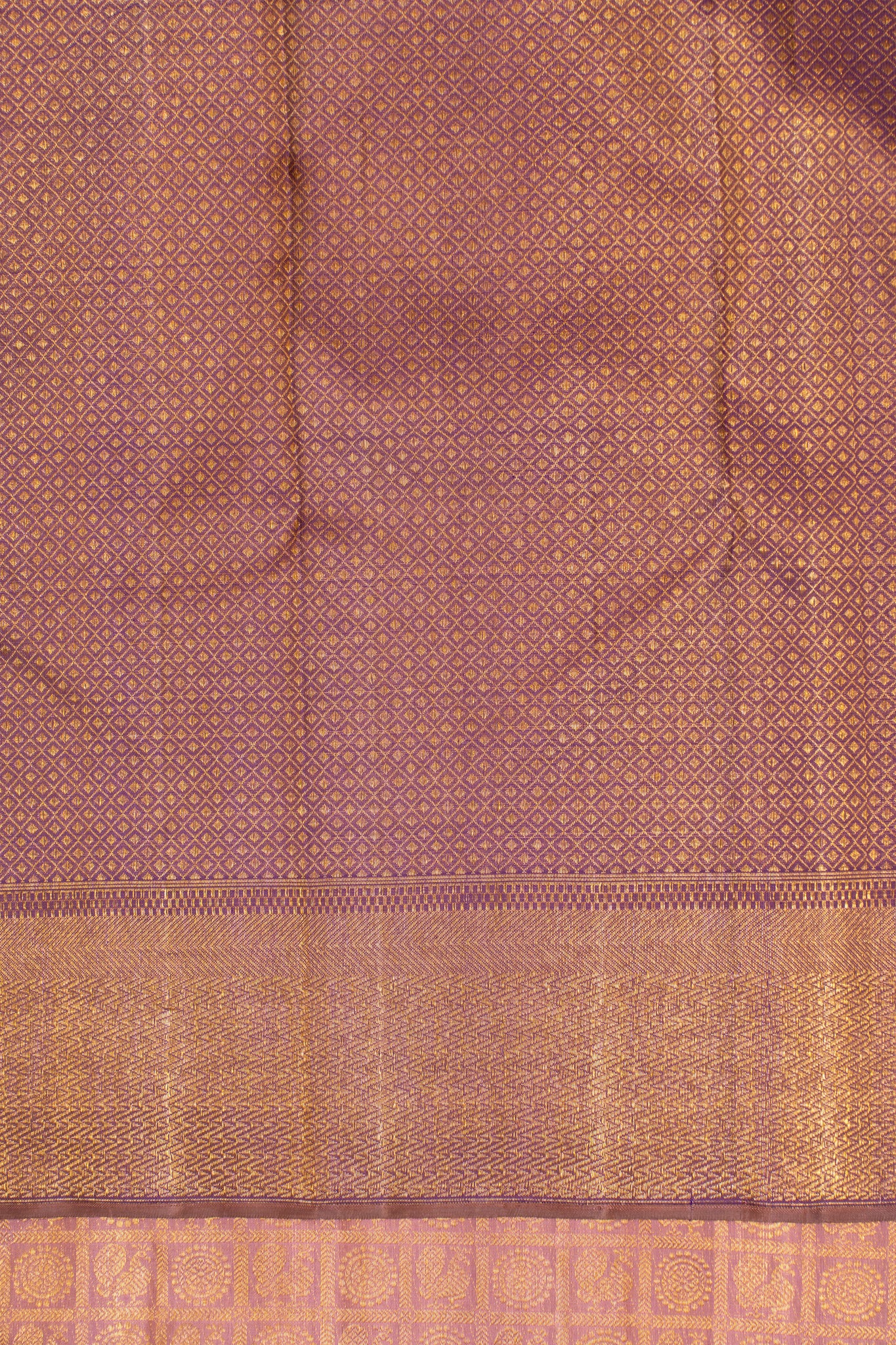 Lilac and purple mayil chakram pure brocade Kanjivaram silk saree