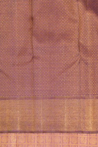 Lilac and purple mayil chakram pure brocade Kanjivaram silk saree