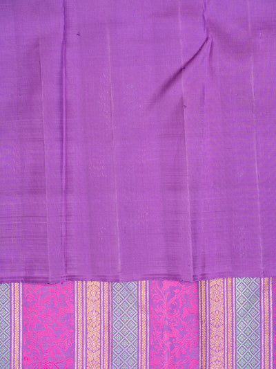 Purple Borderless Pure Kanchipuram Silk Saree - Clio Silks