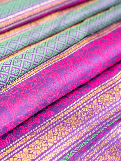 Purple Borderless Pure Kanchipuram Silk Saree - Clio Silks