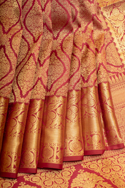 Maroon thilakam brocade pure soft silk saree