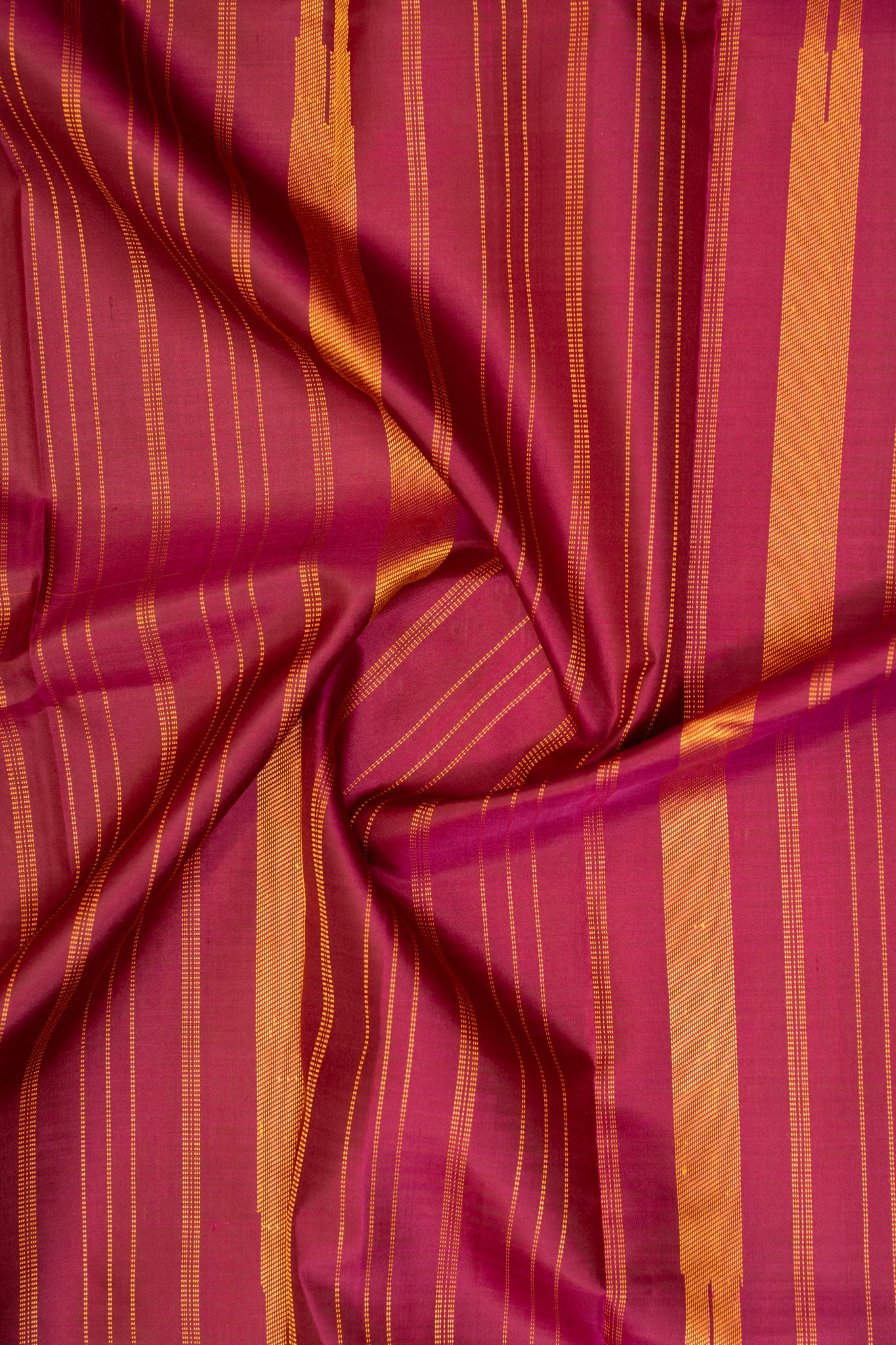 Orange and purple stripes without zari Kanchipuram silk saree