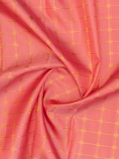 Lotus pink and pink indigo blue pure zari rettai pettu Kanchipuram silk saree