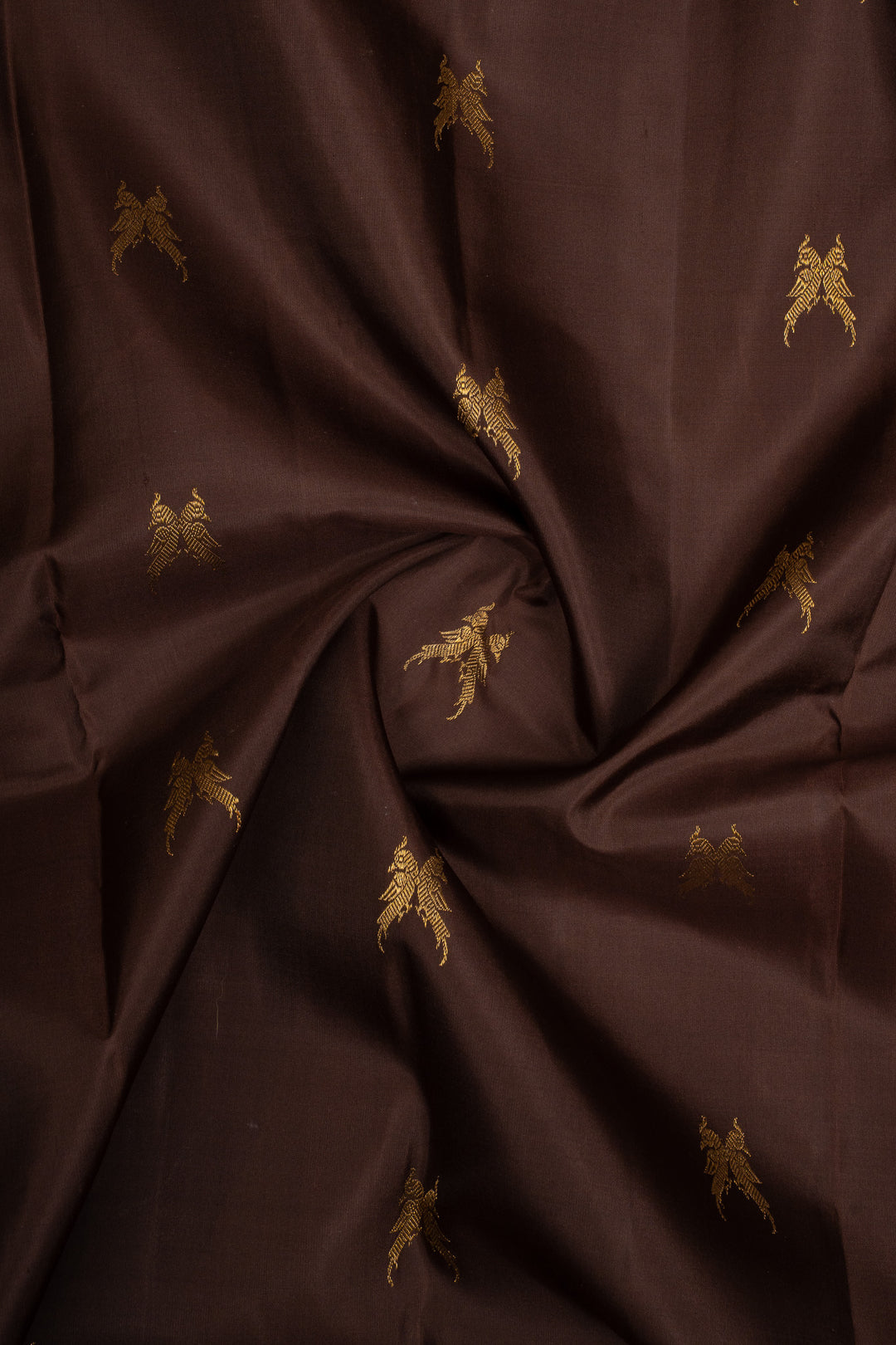 Brown and Peacock Blue Varisaipettu Pure Kanchipuram Silk Saree