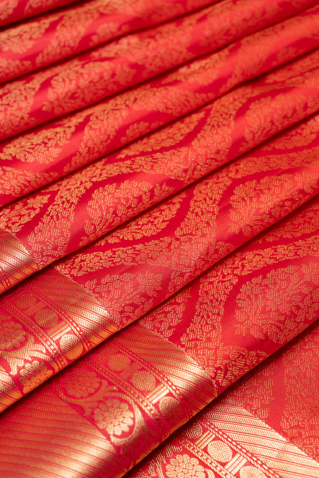 Peach Shot Colour Brocade Pure Kanchipuram Silk Saree - Clio Silks
