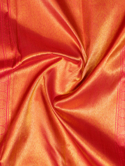 Peach Pink Vairaoosi Pure Kanchipuram Silk Saree - Clio Silks